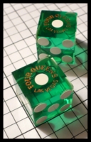Dice : Dice - Casino Dice - Four Queens Las Vegas Green Clear with Gold Logo Round - SK Collection buy Nov 2010